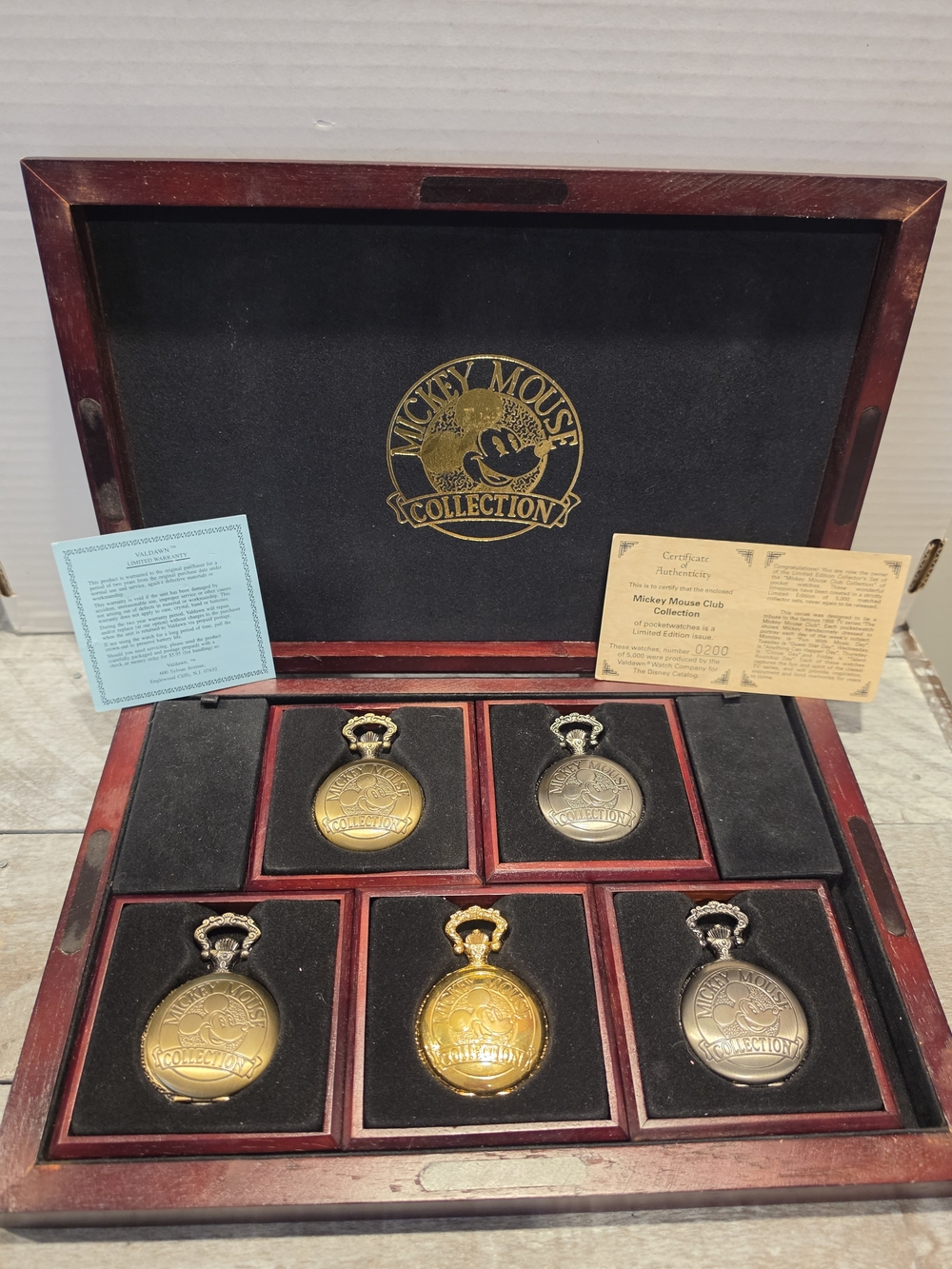 Mickey Mouse Collection Pocket Watch Set - Gold & Silver